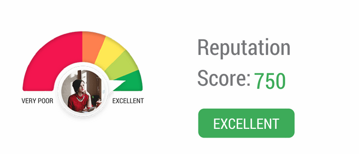 Example of excellent reputation score